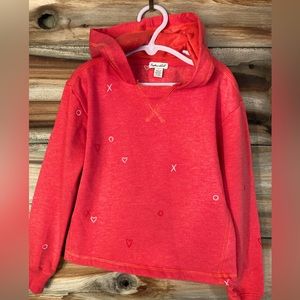 Splendid embroidered heats/ X & O hoodie red size 8